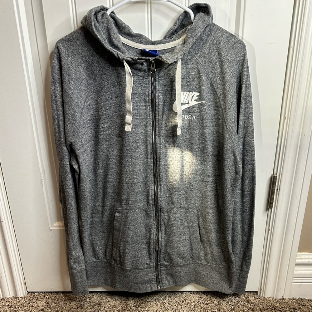 Nike womens Zip-Up Gray Sweater